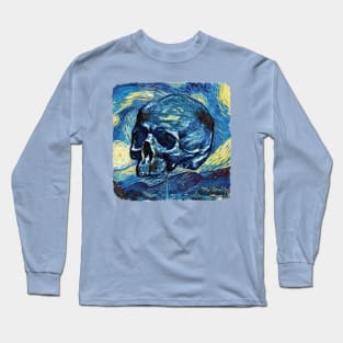 Skull Van Gogh Style Long Sleeve T-Shirt